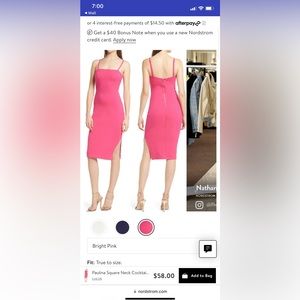 Lulus Paulina Square Neck Cocktail Sheath Dress